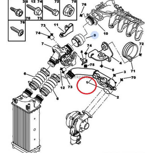 TURBO HAVA KUTUSU 308-PARTNER TEPEE 1.6HDI DV6