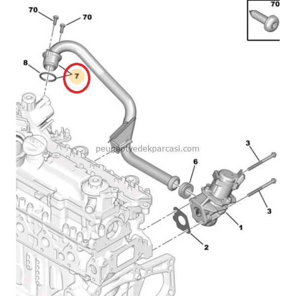 EGR GERI DONUS BORUSU 206-207-307 1.4HDI DV4 FIESTA