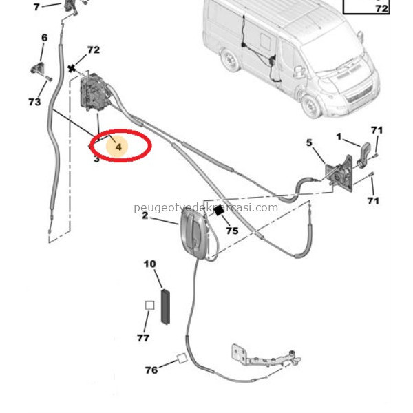 ORTA KAPI SAG (SURGULU KAPI)KILIDI BOXER3-DUCATO3 06>